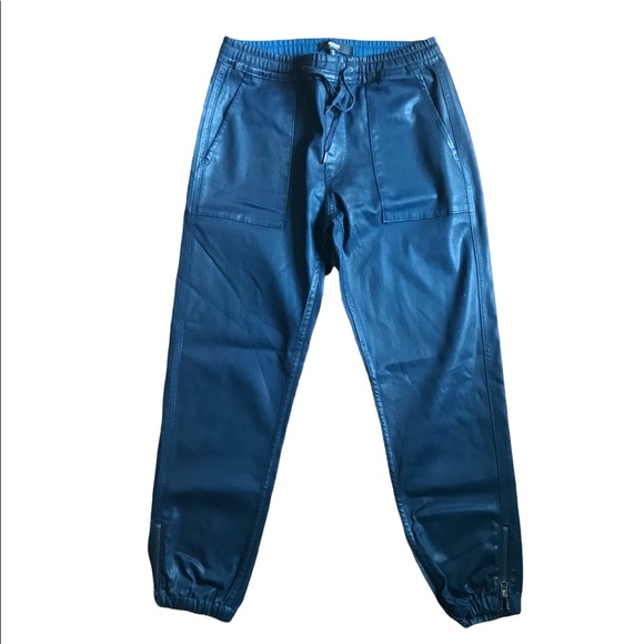 HUDSON blue coated joggers Small - Picture 2 of 6